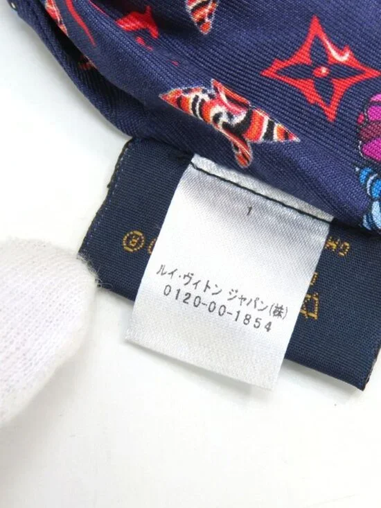 Louis Vuitton Scarf Bandeau BB Sea of Love Silk Navy Multicolor - Picture 8 of 9